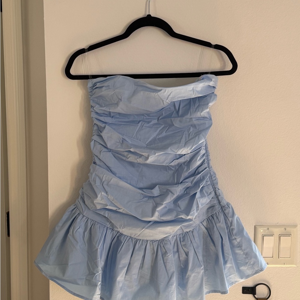 Peppermayo Blue Ruffled Mini Dress